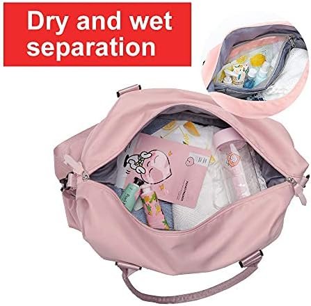 Womens travel bags, weekender carry on for women, sports Gym Bag, workout duffel bag, overnight shoulder Bag fit 15.6 inch Laptop Pink Large - Image 8