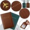 2 Pieces Passport Covers and 2 Pieces Luggage Tags, Passport Holder Travel Suitcase Tag - Image 3