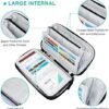 RFID Family Passport Holder Travel Wallet, Large Waterproof Passport Wallet for Men Women,Travel Document Organizer with Zipper Pocket & Wrist Strap (Blue) - Image 5