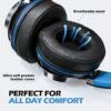 AILIHEN C8 Headphones Wired, On-Ear Headphones with Microphone and Volume Control Foldable Corded Stereo 3.5mm Headset for Smartphones Chromebook Laptop Computer PC Tablets Travel(Black/Blue) - Image 3