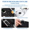 Multi Charger Cable Retractable USB Multiple Charging Cord with 2*iOS/Type C/Micro Port Adapter 4 in 1 Fast Charging Compatible Cell Phones Tablets Universal Use(2 Pack-3.3FT) - Image 2