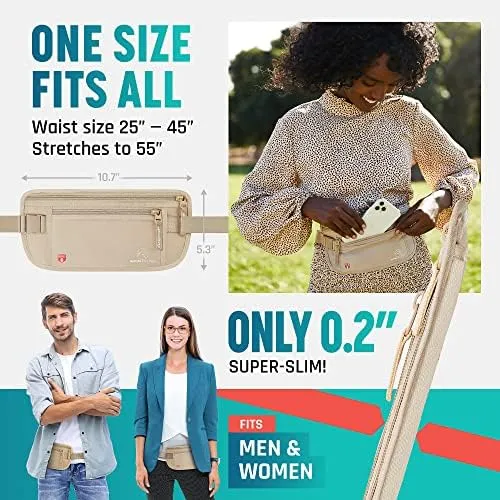 Money belt for travel - RFID slim passport holder men/women travel wallet hidden pouch under clothes to protect your information and money travel fanny pack for men/women bag travel essentials - Image 2