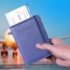 2 Pack Passport Holder Women Passport Cover Wallet Case Premium PU Leather Travel Accessories for women Men Family (Dark Blue & Pink) - Image 7
