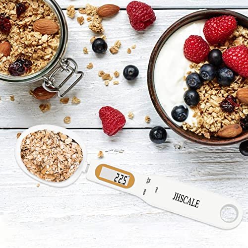 Spoon Scale,Electronic Food Scale 500g/0.1g Weighing for Grams and OZ,Digital Kitchen Scale with Handle Grip and Spout for Coffee Power,Pills,Tea,Flour,Oil,Baking (White) - Image 4