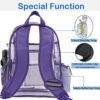 Clear Backpack Heavy Duty Pvc Bookbag for School - See Through Transparent Stadium Approved Backpacks for Women Concert Sport Venues Work Travel,Purple - Image 3