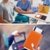 Passport and Vaccine Card Holder Combo, PU Leather with CDC Slot, Cover RFID Blocking, Credit Slots, Pen Wallet (Orange) - Image 6