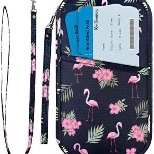 RFID Family Passport Wallet Holder Waterproof, Travel Document Organizer Credit Card Clutch Bag for Men Women