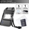 Travel Pouch Neck Wallet Family Passport Holder Organizer Case with RFID Blocking Easy to Conceal Travel Pouch (Clear Passport Cover Inside) - Image 3
