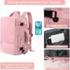 Hanples Extra Large Travel Backpack for Women as Person Item Flight Approved, 40L Carry On Backpack, 17 Inch Laptop Waterproof Hiking Casual Bag Backpack(Pink) - Image 6