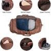 Travel Bag with Shoe Pouch,Weekender Overnight Bag Waterproof Leather Large Carry On Bag Travel Tote Duffel Bag - Image 5