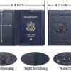 Passport Holder Wallet, Upgraded Leather Passport and Vaccine Card Holder Combo, Passport Cover with Vaccine Card Slot, Travel Accessories for Women Men, Dark Blue - Image 4