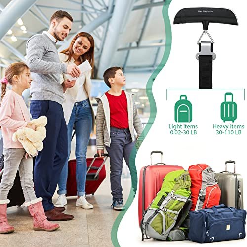 3 Pieces Digital Travel Luggage Scale 110 Lbs Hand Held Digital Weight Suitcase Scale Portable Baggage Travel Bag Scale with Hook, Battery Included - Image 7