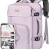DEEGO Women'S Carry On Backpack, Airline Approved Travel Backpack, Personal Item Backpack With Toilet Bag, University Backpack, Waterproof Leisure Weekend Backpack, Purple