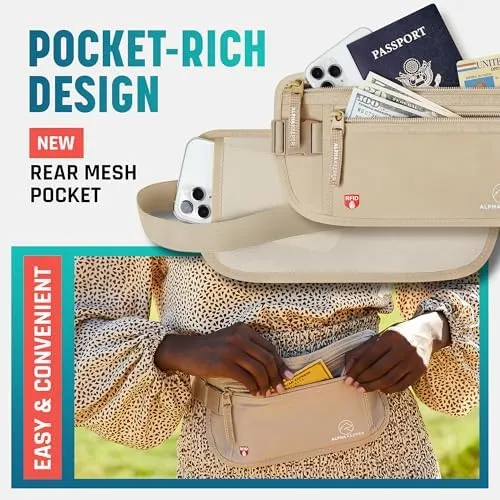 Money belt for travel - RFID slim passport holder men/women travel wallet hidden pouch under clothes to protect your information and money travel fanny pack for men/women bag travel essentials - Image 4