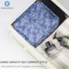 Toiletry Bag for Women, Large Hanging Travel Makeup Bag Water-resistant for Toiletries/Cosmetics/Brushes (Small blue flower-V2) - Image 6