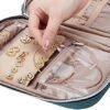 BELALIFE Travel Jewelry Organizer, Portable Jewelry Storage Case for Earrings, Rings, Necklaces, Bracelets, Lake-Blue - Image 4