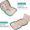 Travel Jewelry Organizer Case, Jewelry Travel Bags for Women, Large Capacity Travel Jewelry Case for Tangle-Free Earrings, Necklaces, Rings Storage, Travel Accessories,Teal - Image 3