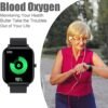 Smart Watch for Men Women Compatible with iPhone Samsung Android Phone 1.69 inch Full Touch Screen IP68 Waterproof Bluetooh Fitness Tracker Heart Rate / Sleep Monitor, Black - Image 3