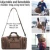 Toupons Canvas Travel Duffel Bag Men's Weekender Overnight Bag (Coffee) X-Large - Image 4