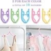 10 Pcs Travel Hangers - Cruise Ship Essentials Portable Folding Clothes Hangers Travel Accessories Foldable Clothes Drying Rack for Travel (Colorful 10pcs) - Image 3