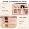 CUBETASTIC Makeup Bag, Small Cosmetic Bag with Makeup Brush Comparment, 2 in 1 Cute Make Up Organizer Pouch for Women Girls, Portable Travel Toiletry Bag - Image 4