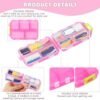 2 Pack DIY Pill Organizer with 175 Pcs Upgraded Pre-Cut Medicine Labels, Foldable Pocket Pharmacy for Travel Daily, Travel Essentials Mini Pill Container 7 Day Pill Case, Pink - Image 6