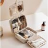 Portable Large Capacity Cosmetic Bag, Skincare Products, Makeup Brush Storage Bag, Double Layer Makeup Bag (Upgraded-White) - Image 3