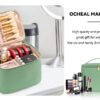 OCHEAL Makeup Bag, Large Capacity Make Up Bag for Cosmetics Vertical Storage,Toiletry Bag Skincare Makeup Organizer Bag for Travel,With Makeup Brushes Compartments & Dividers,-Green Leather - Image 7