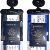 Waterproof Travel Neck Wallet Passport Holder 2Pack Dry Pouches to Keep your Boarding Pass Key Phone Cash ID Door Credit Card Ticket Dry and safe(Black+Blue)
