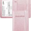 Passport and Vaccine Card Holder Combo, Passport Holder with Vaccination Card Slot Passport Wallet with RFID Blocking Passport Cover for Women