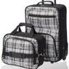 Rockland Fashion Softside Upright Luggage Set, Expandable, Black Plaid, 2-Piece (14/19)
