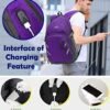 Backpack Bookbag for College Laptop Travel, Fit Laptop Up to 15.6 inch with USB Charging Port Multi Compartment Anti theft, Gift for Women Men (Purple) - Image 4