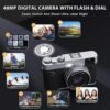 48MP 4K Digital Camera with Flash, Anti-Shake, 16X Zoom - For Photography, Video, Travel with SD Card, 2 Batteries - Image 7