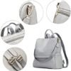 Women Backpack Purse Fashion Elephant Skin Pattern Large Travel Bag Ladies Shoulder Bags Gray - Image 5
