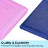 2 Pack Passport Holder Women Passport Cover Wallet Case Premium PU Leather Travel Accessories for women Men Family (Dark Blue & Pink) - Image 6