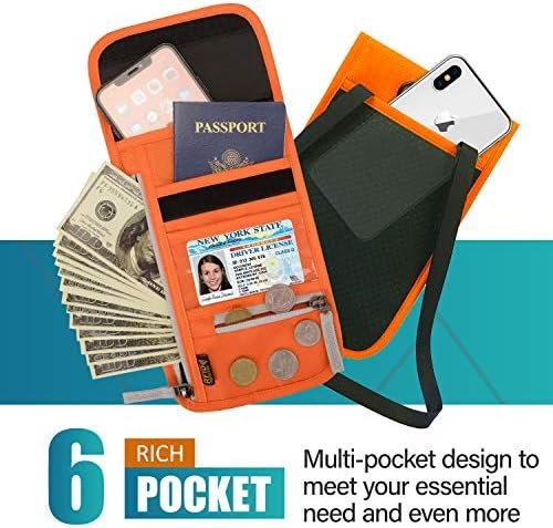 Peicees RFID Blocking Travel Neck Wallet for Men Women Family Passport Holder Lanyard Neck Pouch Slim Travel Document Holder - Image 2