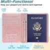 DMLuna Passport Holder, Premium PU Leather Travel Passport Wallet RFID Blocking Passport Cover Case Travel Documents Organizer with Pen Holder, for Women and Men - Image 4