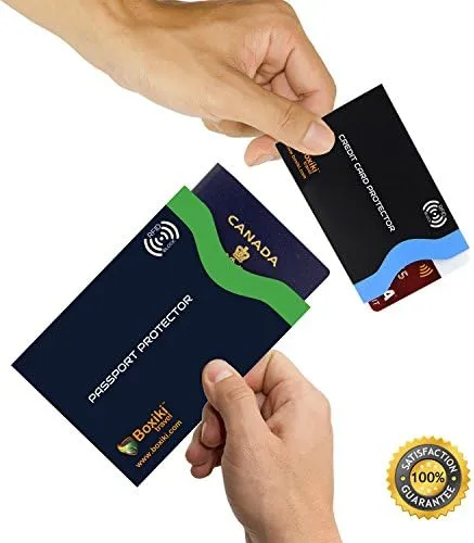 Boxiki Travel RFID Blocking Sleeves, Set with Color Coding | Identity Theft Prevention RFID Blocking Envelopes and Passport Covers - Image 5