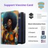 Passport and Vaccine Card Holder Combo, Leather Travel Wallet Passport Holder, Cover Case with CDC Vaccination Card Slot, Travel Documents Organizer Protector for Men Women,Purple African Woman - Image 3