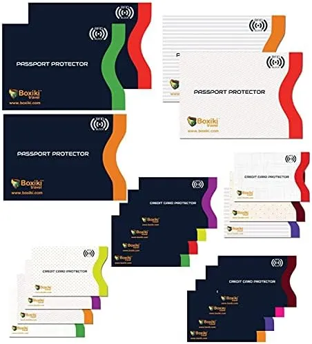 Boxiki Travel RFID Blocking Sleeves, Set with Color Coding | Identity Theft Prevention RFID Blocking Envelopes and Passport Covers - Image 7