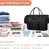 ITIEZY Travel Duffel Bag, Black Weekender Bag for Women, Weekender Travel Bag with Shoulder Strap, Quilted Duffle Bag for Women, Perfect for Gift - Image 4