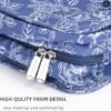 Toiletry Bag for Women, Large Hanging Travel Makeup Bag Water-resistant for Toiletries/Cosmetics/Brushes (Small blue flower-V2) - Image 7