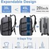 Travel Backpack for Men Women,45L Carry On Backpack Flight Approved,Large Laptop Backpack,Expandable Luggage Backpack Water Resistant Bookbag Daypack Fit 17 Inch - Image 2