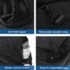 BAGSMART Gym Bag for Women, Carry on Weekender Overnight Bag, Travel Duffel Bags with Trolley Sleeve, Personal Item Travel Bag Tote Bag Workout Dance Bag, Black-Medium - Image 3