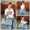 Womens travel bags, weekender carry on for women, sports Gym Bag with Wet Pocket, workout duffel bag, overnight shoulder Bag fit 15.6 inch Laptop large Blue - Image 7