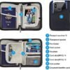 Passport Holder for Famliy Travel Wallet Passport Wallet Document Organizer RFID Blocking with Zipper Clutch Bag Flight Ticket Credit Cards Men Women(Grey) - Image 2