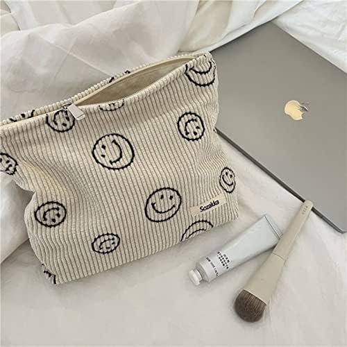 DSDFIDn Velvet Makeup Bag Cosmetic Bag for Women Large Capacity Canvas Makeup Bags Travel Toiletry Bag Accessories Organizer Purse - Image 3