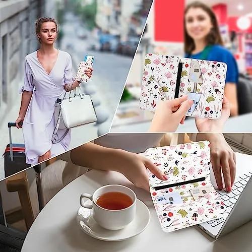 Passport Holder Cover, Slim PU Leather Travel Wallet Case Organiser for Passport, Credit Cards, Boarding Passes, Travel Essentials - Image 4