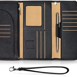 BOACAY Travel Wallet & Passport Holder - Slim Document Organizer for Women & Men - Waterproof Case for Cards, Boarding Passes, Key with Wristlet