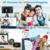 4K Digital Camera for Photography and Video Autofocus Anti-Shake, 48MP Vlogging Camera with SD Card, 3'' 180° Flip Screen Compact Camera with Flash, 16X Digital Zoom Travel Camera (2 Batteries) - Image 5